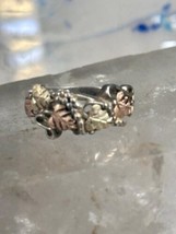 Black Hills Gold Ring leaves band size 6 sterling silver women girls - $97.02