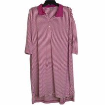 Peter Millar Polo Shirt Size XL X-Long Summer Comfort Purple White Striped Mens - £15.57 GBP