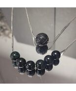 Burmese Black Jadeite Lotus Necklace: S9999 Silver Minimalist Chain SL33... - $143.93