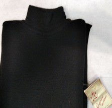 uomo collo lupetto nero L /52 Misto Lana Maglioncino vintage tubolare turtleneck - £36.35 GBP