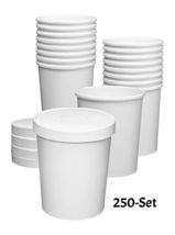 DHG 250 Sets White 32 oz Paper Food Containers Vented Lids, To Go Hot So... - $58.79