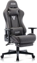 S*MAX Gaming with Footrest Chair Fabric Thicken Seat Ergonomic Computer Gamer - £301.34 GBP