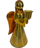 VTG Copper &amp; Brass Angel 9 inch tall Candle Holder, Made in Hong Kong - $21.75