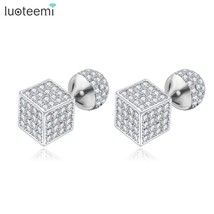 LUOTEEMI Brand New Design Double Side Full MiShinning CZ Ball Shape Elegant Brin - £18.46 GBP