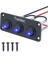 3 Gang Rocker Toggle Switch Panel with 12V DC Round Dot Lighted 20A 3 Pi... - €12,58 EUR