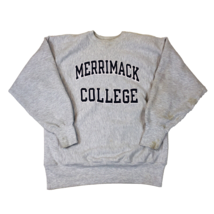 Vintage Merrimack College Champion Reverse Weave Gray Crewneck Size XL - £59.57 GBP