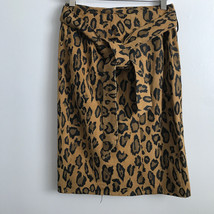 Vtg Vakko Leather Skirt 6 Cheetah Saber-Tooth Wrap Pencil Knee Length Ro... - $46.47