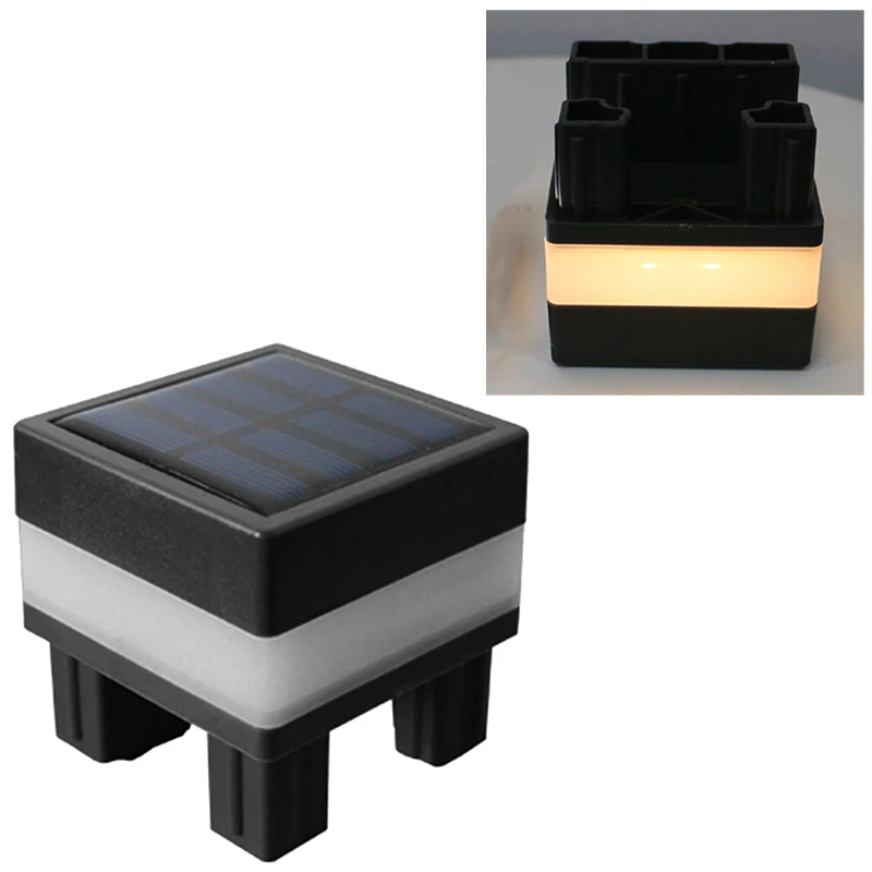 Square Solar Powered Pillar Light Waterproof Outdoor Post Cap Light LED Fence St - £44.35 GBP