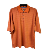 Bolle Mens Golf Tech Polo Shirt Orange Stitch Stripe Short Sleeve Stretch L - £14.37 GBP