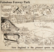1989 Fabulous Fenway Park Baseball MLB Cartoon History Newspaper Cut DWJJ15 - $466.29 MXN