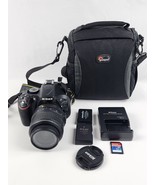 Nikon D5200 24.1MP DSLR Camera Black w/ AF-S DX 18-55mm Lens Tested &amp; Wo... - £233.31 GBP