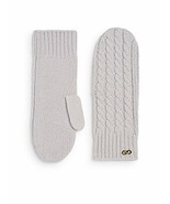 COLE HAAN Cable Knit WOOL Winter MITTENS Gold Hardware GREY Free Shipping - $121.76 CAD