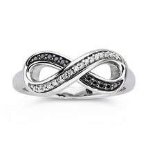0.15CT Round Cut Simulated Diamond Infinity Promise Ring 14K White Gold Plated - £58.83 GBP