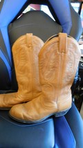 Made in USA Tan Leather Cowboy Boots 9.5D - £3.92 GBP