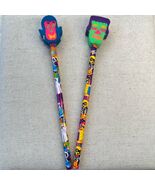 2 Lisa Frank Halloween Pencil Eraser Top Frankenstein Vampire Panda Case... - $12.00