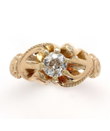 14k Gold Victorian Fancy Belcher .50ct Genuine Natural Diamond Men&#39;s Rin... - $2,017.50 CAD