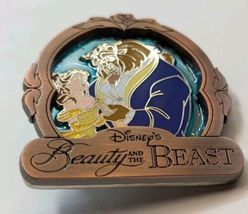 Disney Pin Beauty And The Beast Belle Copper Frame Teal Background LE 750 2015 image 4