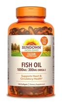 Sundown Naturals® Fish Oil 1000 mg Softgels 120 Ct cellular/skin/joint health.. - £23.72 GBP