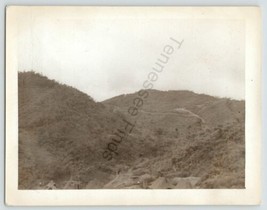 Black And White Photo Of A New Front Line On Top Of A Mountain During Korean War - £13.37 GBP