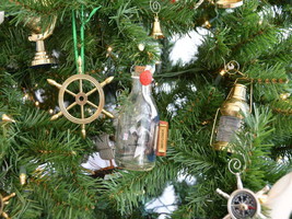 [Pack Of 2] Mayflower Ship in a Glass Bottle Christmas Tree Ornament - £46.51 GBP