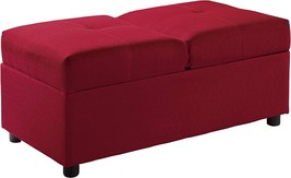 Convertible Storage Ottoman That Can Also Be A Chair By Homelegance In Red. - £159.32 GBP