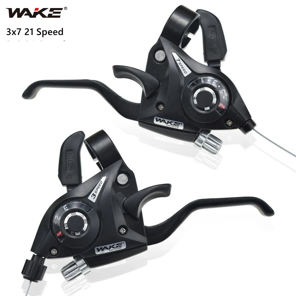 WAKE 3x7 21 Speed Bicycle Thumb Shifter 3x8 24 Speed Bike ke Lever Shift Cable M - $130.22