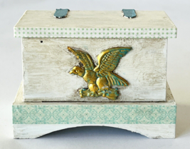 Miniature Dollhouse Colonial Wood Blanket Storage Chest Cottage Shabby Redo 1:12 - £17.66 GBP