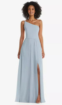 After Six 1555...One-Shoulder Chiffon Maxi Dress....Mist....Size 16 Long... - $84.55