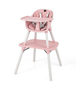 4-in-1 Baby Convertible Toddler Table Chair Set with PU Cushion-Pink - C... - $96.80