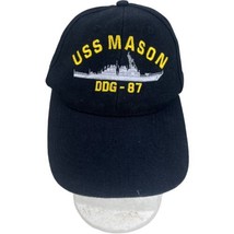 USS Mason DDG-87 Hat Black Strapback Cap Made USA Eagle Crest Adjustable - £11.19 GBP