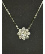 925 Sterling Silver Moissanite Flower Necklace - $61.76 CAD