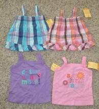 Girls Shirts 4 pc Summer Babydoll Tank Tops Sonoma Pink Purple $56-sz 18 months - £10.09 GBP