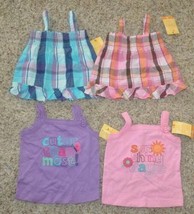 Girls Shirts 4 pc Summer Babydoll Tank Tops Sonoma Pink Purple $56-sz 18 months - £10.31 GBP