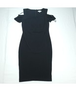 Calvin Klein Women Sheath Dress Black Stretch Cold Shoulder Short Sleeve... - $20.69