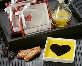 &quot;Love Infused&quot; Olive Oil &amp; Balsamic Vinegar Dipping Plate Heart Valentine&#39;s - £9.89 GBP