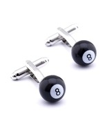 8 BALL CUFFLINKS Pool Billiards Snooker Black GIFT BAG Sports Fan Weddin... - $11.95