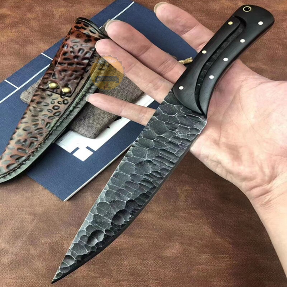 HANDMADE 9CR18MOV INTEGRATED STEEL HUNTING SURVIVAL FULL TANG STRAIGHT K... - $85.14