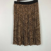 Charter Club Womens Size L Taupe Combo Animal Print Pleated Lined Midi Skirt NWT - £24.92 GBP