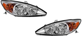 Headlights For Toyota Camry 2002 2003 2004 Left Right Pair Chrome Trim - $168.26