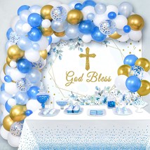 Baptism Decorations For Boys Girls First Communion Decorations God Bless Backdro - $30.99