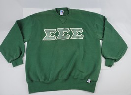 Vintage Tri Sigma Longwood College Sweatshirt Size XL Russell Brand green - £31.14 GBP