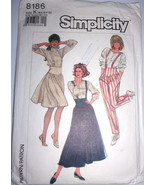 Vintage Simplicity Misses Suspender Skirt &amp; Pants Size 8-12 #8186 - £3.11 GBP
