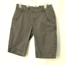 WORN JEANS CHINO SHORTS SIZE 10 DARK GRAY BERMUDA WALKING FLAT FRONT CLA... - $16.47