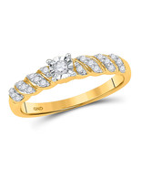 10k Yellow Gold Womens Round Diamond Solitaire Promise Ring 1/5 Cttw - £323.66 GBP
