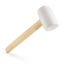 Rubber Mallet - 8 Oz Anti-Slip Wooden Handle Soft Double Face White Rubb... - $16.99