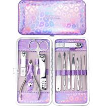 Elegant 12-Piece Nail Clippers Kit &amp; Holographic Case for Travel &amp; Home ... - $24.70