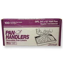 100 Pan Handlers Pan Liners Oven Roasting or Steam Table 24&quot;x12&quot; Clear N... - £22.34 GBP