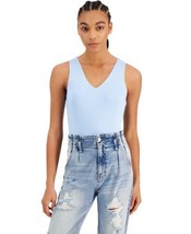 MSRP $24 Just Polly Juniors&#39; V-Neck Bodysuit Blue Size Large - $16.83