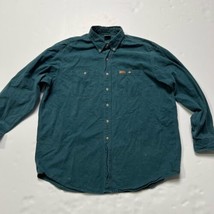 Vintage Carhartt Button Down Long Sleeve Work Shirt Green See Measurements - £27.29 GBP