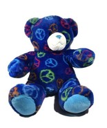 14&quot; Build A Bear Teddy Bear Blue Peace Sign Friendship Plush Stuffed Ani... - $18.69